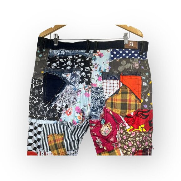 BIEPA Jeans Patchwork 1971 RARE Mens Size 36 x 31 Distressed Skinny Leg - Picture 8 of 11